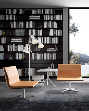 LAURYN - With 4-spoke base swivel leather easy chair by Tremolada - view 3