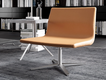 LAURYN - With 4-spoke base swivel leather easy chair by Tremolada - view 2