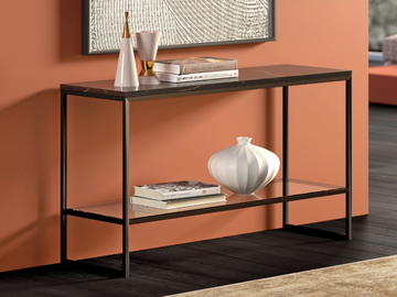 SQUARE - Rectangular glass and marble console table by Tremolada - view 2