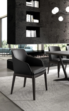 TINA - Upholstered leather chair with armrests by Tremolada - view 3