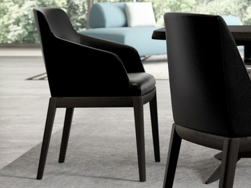 TINA - Upholstered leather chair with armrests by Tremolada - view 2
