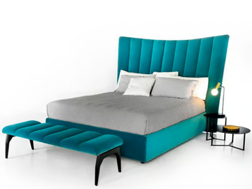 FREDDIE - Fabric double bed with upholstered headboard by Tremolada - view 2