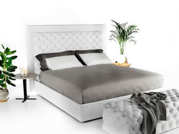 JAMES - Leather double bed with tufted headboard by Tremolada - view 3