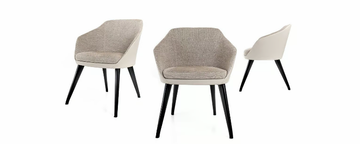 NICKY - Trestle-based fabric easy chair with armrests by Tremolada - view 3