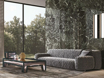 AZUL - 3 seater velvet sofa by Turri - view 3