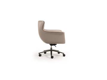 BLUES - Leather executive chair with 5-spoke base with armrests by Turri - view 3
