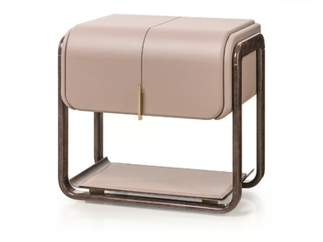 ECLIPSE - Rectangular leather bedside table with drawers by Turri - view 2