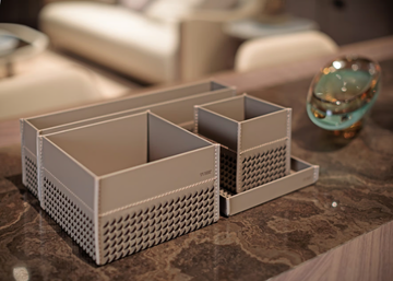 ECLIPSE - Tanned leather jewel box / pin tray by Turri - view 3