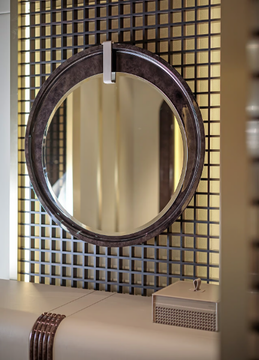 ECLIPSE - Round framed wooden mirror by Turri - view 3