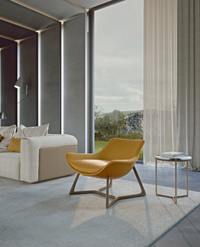 HARP - Leather armchair by Turri - view 3