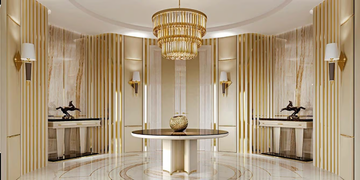 NOIR - Round marble contract table with Lazy Susan by Turri - view 3