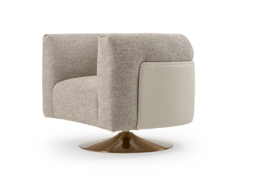 SOUL - Swivel fabric armchair with armrests by Turri - view 2
