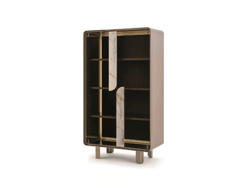 SOUL - Wood and glass display cabinet with integrated lighting by Turri - view 3