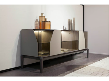 VINE - Wood and glass sideboard with doors with integrated lighting by Turri - view 3