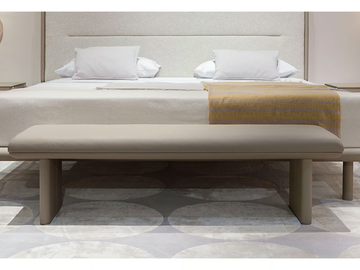ZERO - Upholstered leather bench by Turri - view 3