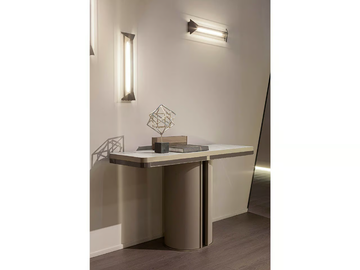 ZERO - Rectangular marble and leather console table by Turri - view 3