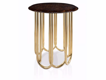 AUDREY - Round marble bistro side table by Turri - view 2