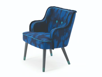 AZUL - Fabric easy chair with armrests by Turri - view 2