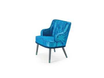 AZUL - Fabric easy chair with armrests by Turri - view 3