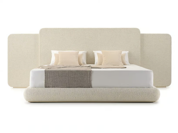 ROMA - Fabric double bed with upholstered headboard by Turri - view 2