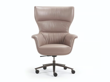 BLUES - Leather executive chair with 5-spoke base with armrests by Turri - view 2