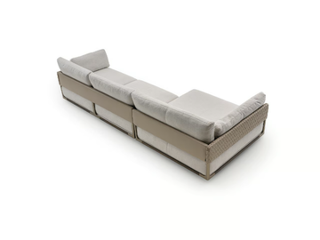 DRUM - Sectional fabric sofa with chaise longue by Turri - view 3