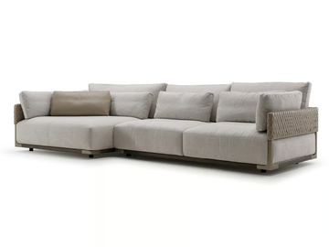 DRUM - Sectional fabric sofa with chaise longue by Turri - view 2
