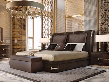 DIAMOND - Upholstered double bed by Turri - view 2