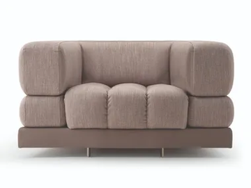 DOMUS - Fabric armchair with armrests by Turri - view 2