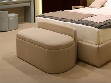 MADISON - Upholstered leather bench by Turri - view 2