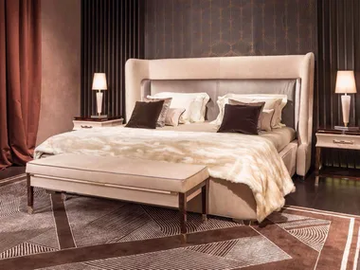 NOIR - Fabric double bed by Turri - view 2