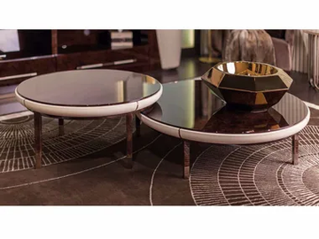 NOIR - Round low marble bistro side table by Turri - view 2