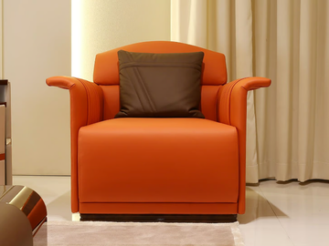 MADISON - Contemporary style upholstered leather armchair with armrests by Turri - view 2
