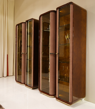 MADISON - Wood and glass display cabinet by Turri - view 3