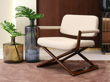 MADISON - Upholstered leather easy chair with armrests by Turri - view 2