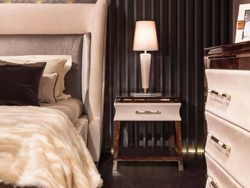 NOIR - Leather bedside table for hotel rooms by Turri - view 2