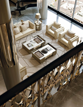 NUMERO TRE - Upholstered leather armchair with armrests by Turri - view 3