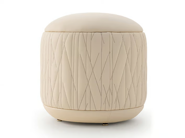 ROMA - Round leather pouf by Turri - view 2