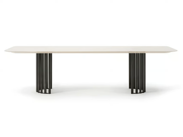 ROMA - Rectangular marble and metal table by Turri - view 2