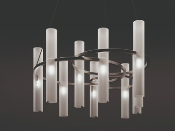 REEDS - Glass chandelier by Turri - view 3