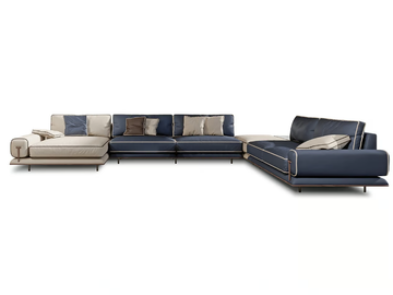 BLUES - Corner modular leather sofa by Turri - view 2