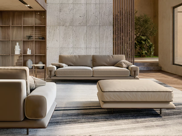 BLUES - Leather sofa by Turri - view 3