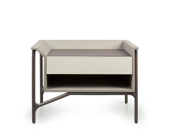 VINE - Rectangular leather bedside table by Turri - view 2