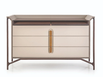 VINE - Leather chest of drawers with integrated handles by Turri - view 2