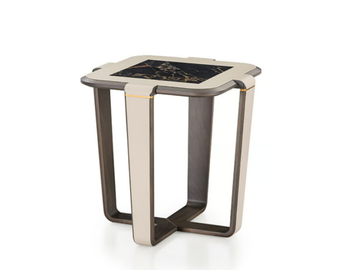 VINE - Square solid wood and leather coffee table by Turri - view 2