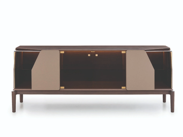 VINE - Wood and glass sideboard with doors with integrated lighting by Turri - view 2