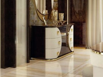 VOGUE - Leather chest of drawers by Turri - view 2
