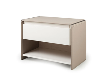 ZERO - Rectangular leather bedside table with drawers by Turri - view 2
