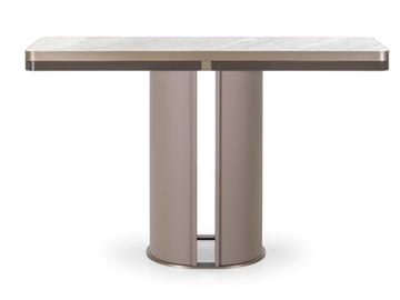 ZERO - Rectangular marble and leather console table by Turri - view 2