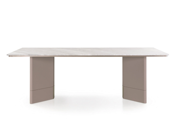 ZERO - Rectangular marble and leather table by Turri - view 2